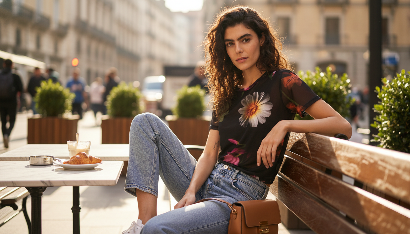 Desigual Women’s Black Floral Tee: Easy Outfit Upgrade