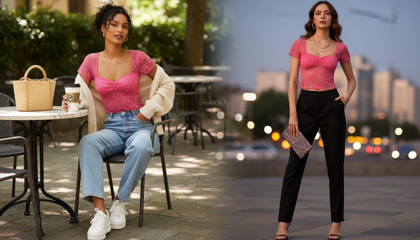 How to Style a Floral Lace Corset Shirt Day to Night